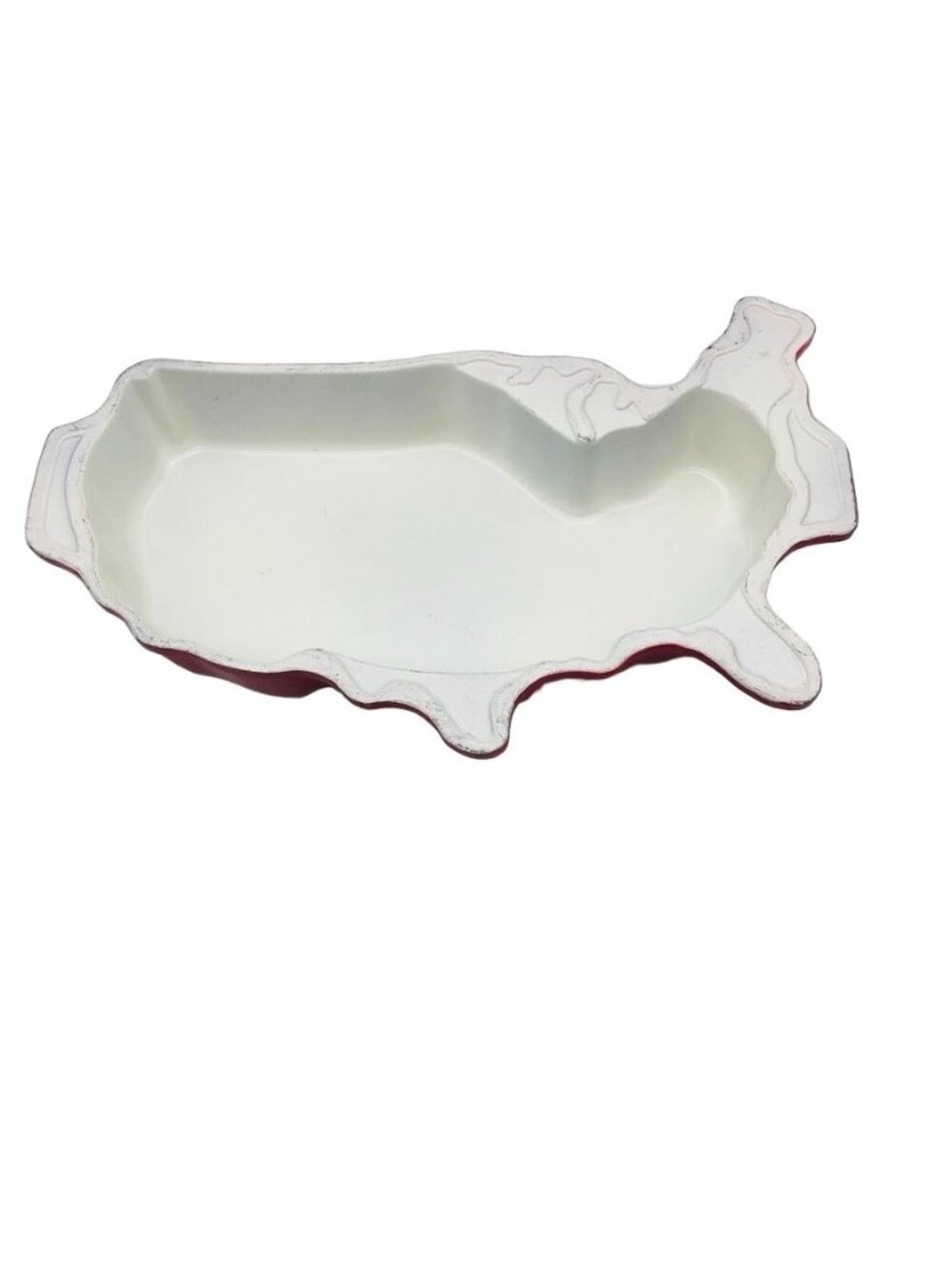NordicWare Cake Pan Mold USA Outline Red Aluminum Enamel Unique Made in USA